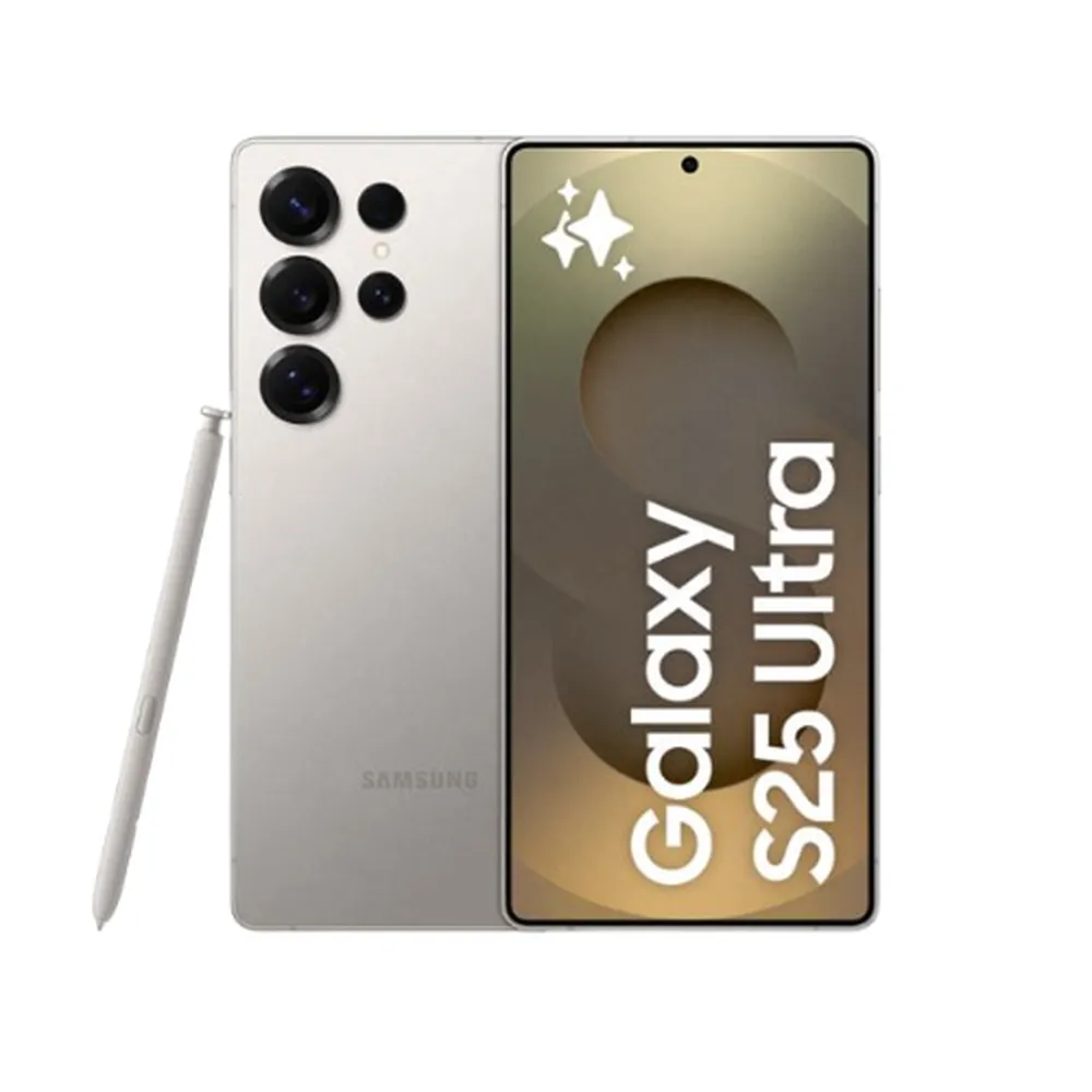 Samsung Galaxy S25 Ultra gris con pantalla Dynamic AMOLED de 6,9", Snapdragon 8 Elite y cámara de 200MP con OIS.